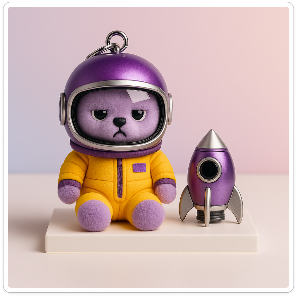 Grumpy Space Bear Purple Galaxy